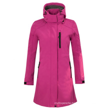 Long Winter Coats for ladies Made of Polyester Spandex Softshell Fabric with Fleece lining Waterproof Windproof Warm Custom Logo